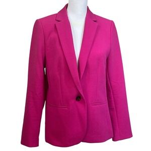 Ann Taylor Fuchsia Pink Blazer, workwear, dopamine, bright, desk to dinner